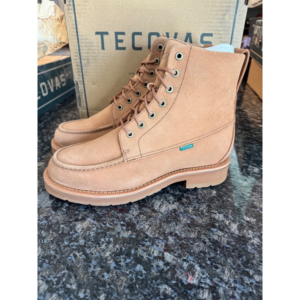 Tecovas The Rugged Moc Natural WP Roughout Leather Boots Mens 9.5 EE